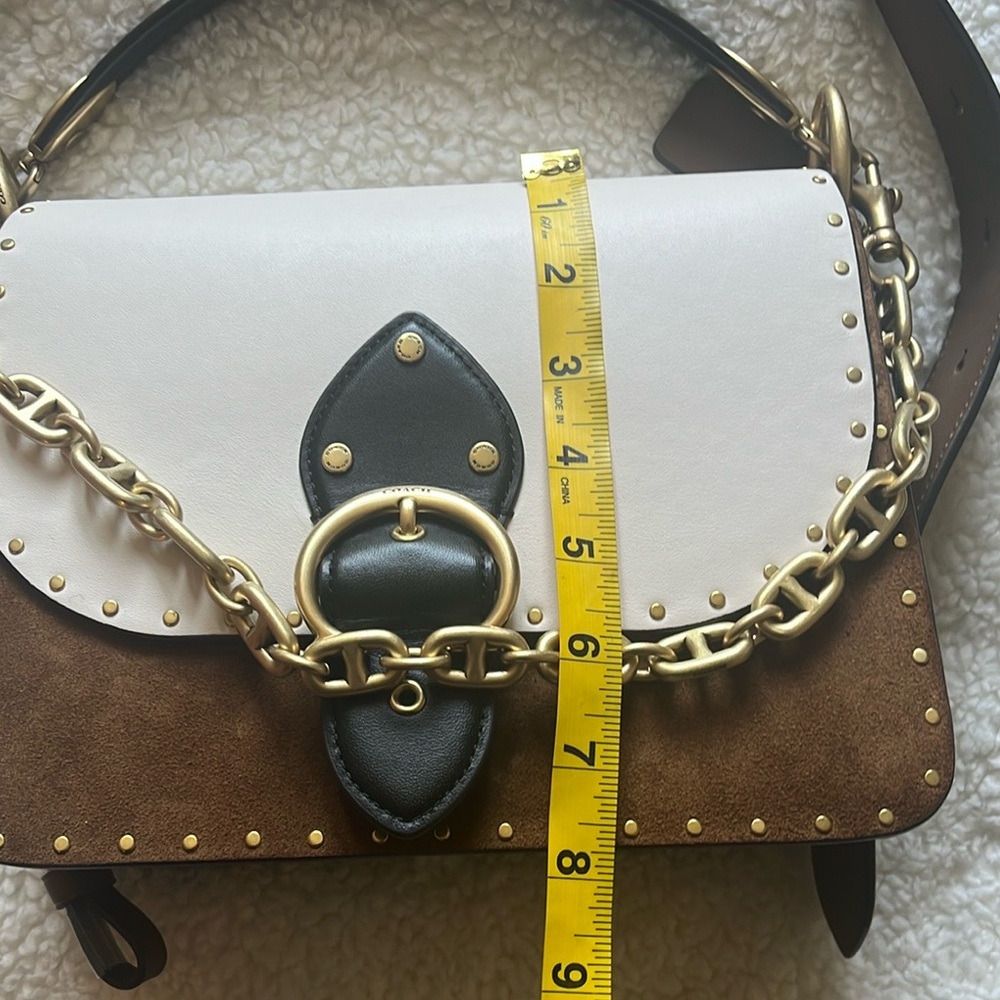 Color Block Crossbody Bag with Rivets - Picture 3 of 8